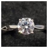 14K WHITE GOLD LAB DIAMOND(1.1CT)  RING (~SIZE 6)