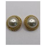 MID CENTURY ROUND CLIP EARRINGS  - LYONS FRANCE