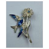 BEAUTIFUL BLUE BIRD BROOCH  - LYONS FRANCE ESTATE