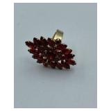 COSTUME RED RHINESTONE MARDIGRAS RING SZ APPROX 6