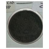 ANTIQUE PROVINCE OF CANADA 1842 1/2 PENNY - NICE