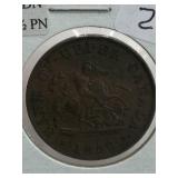 ANTIQUE UPPER CANADA 1/2 PENNY 1850 -  CHOICE