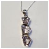 SILVER AMETHYST 16'   NECKLACE