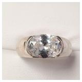 SILVER CZ   RING (~WEIGHT 6G)