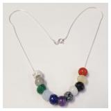 SILVER GENUINE GEMSTONE FREE FLOATING BEADS