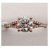 14K ROSE GOLD LAB CREATED DIAMOND (1.01CT,SI1,E)