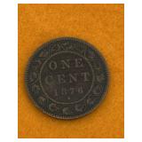 CANADA LARGE CENT COIN 1876 - ANTIQUE NICE DATE