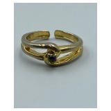 PETITE GEM RING SZ APPROX 4.75 BUT ADJUSTABLE  -