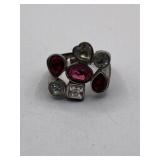 MID CENTURY MODERN LARGE STONE RING SZ APPROX 6.5