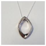 SILVER DIAMOND 18'  NECKLACE