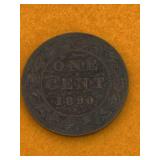 OLD CANADA LARGE CENT COIN 1890 - ANTIQUE COOL