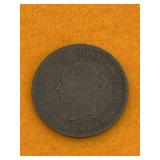 COOL CANADA LARGE CENT COIN 1884 - ANTIQUE NICE