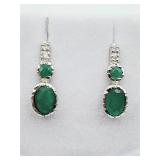 STERLING SILVER 6.85MM X 4.90MM NATURAL EMERALD
