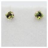 10KT YELLOW GOLD 4MM X 4MM NATURAL PERIDOT