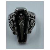 COFFIN CASKETT RING GOTHIC / BIKER / WICCA /