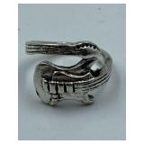SILVER PLATED ROCKER WRAP GUITAR RING -
