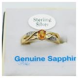 STERLING SILVER 4.92MM X 3.92MM NATURAL ORANGE