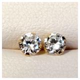 14K YELLOW GOLD CUBIC ZIRCONIA  EARRINGS