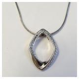 SILVER DIAMOND 16'   NECKLACE