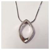SILVER DIAMOND 18'  NECKLACE