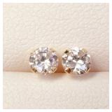 14K YELLOW GOLD CUBIC ZIRCONIA  EARRINGS