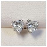 14K WHITE GOLD CZ   EARRINGS