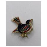 SWEET ENAMALED AND STONED ACCENT BIRDY BROOCH   -