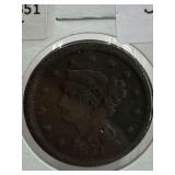 UNITED STATES 1851 LIBERTY 1 LARGE CENT (PRE