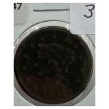 UNITED STATES 1847 LIBERTY 1 LARGE CENT (PRE