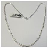SILVER 18' SMALL CURB   NECKLACE