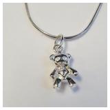 SILVER BEAR 16'   NECKLACE