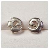 SILVER VINTAGE LETTER G  EARRINGS