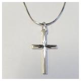 SILVER CROSS 18'   NECKLACE