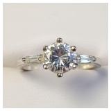 SILVER CUBIC ZIRCONIA  RING