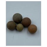 ANTIQUE GERMAN VICTORIAN CLAY HANDMADE MARBLES -