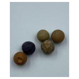 ANTIQUE GERMAN VICTORIAN CLAY HANDMADE MARBLES -