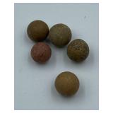 ANTIQUE GERMAN VICTORIAN CLAY HANDMADE MARBLES -