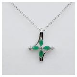 STERLING SILVER 4MM X 2.05MM NATURAL EMERALD