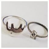 SILVER LOT OF 2  RING (~WEIGHT 3G)