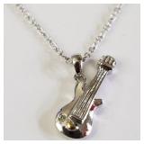 SILVER RHODIUM PLATED DIAMOND  NECKLACE