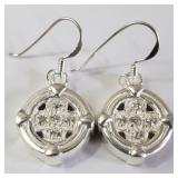 SILVER CUBIC ZIRCONIA  EARRINGS (~WEIGHT 6.68G)
