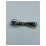 ANTIQUE 835 SILVER BOW / RIBBON BROOCH - LOVELY