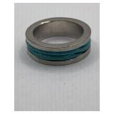 BANDED TOURQOISE RING TIMELESS SZ APPROZ 10 -