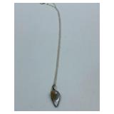 PERFECTLY PEARL LEAF SHAPED PENDANT ON CHAIN -