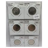 RCM CANADA COMMEMORATIVE QUARTERS MINT 6 PCS GEM