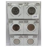 RCM CANADA COMMEMORATIVE QUARTERS MINT 6 PCS GEM