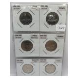 RCM CANADA COMMEMORATIVE QUARTERS MINT 6 PCS GEM