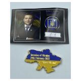 RARE INVASION OF UKRAINE MAP SHAPED COMMEMORATIVE