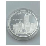 RARE SEPT 11 MEMORIAL COIN (TWIN TOWERS / STATUE