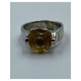 GEMSTONED BLING RING APPROX SZ 6.5 - LYON FRANCE